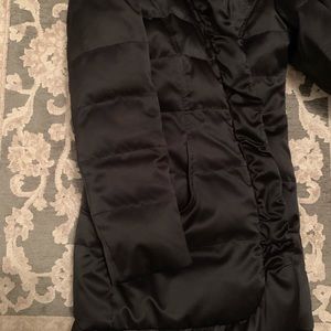 Tahari down black ruffle detail winter jacket